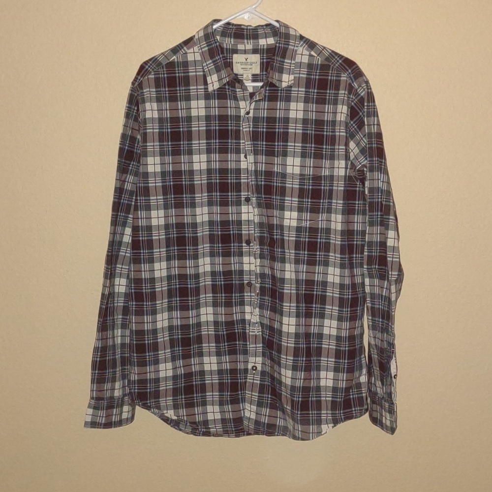 Men's American Eagle Seriously Soft Classic Fit Button Down Shirt Size LT